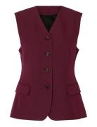 Slffedora Vest Selected Burgundy