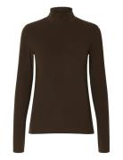 Slfmanja Ls High Neck Noos Selected Brown