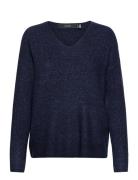 Vmcrewlefile Ls V-Neck Blouse Noos Vero Moda Blue