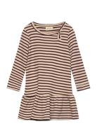 Dress L/S Modal Striped Petit Piao Cream
