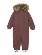 Snowsuit W. Fake Fur En Fant Purple