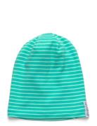 Topline Fleece Cap Navy Beige Stripe Geggamoja Green