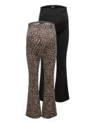 Olmlovely Leo Flared Pant 2-Pack Noos Only Maternity Black