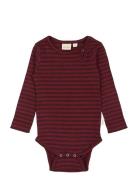 Body L/S Modal Striped Petit Piao Burgundy