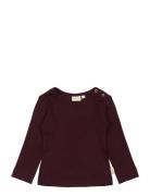 T-Shirt L/S Modal Petit Piao Burgundy