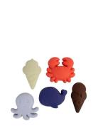 Silik Sandforme 5 Stk. - Blue Mix Filibabba Patterned