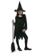 Children's Witch Costume; Dress, Hat And Belt 104-114 Cm IPK Black