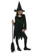 Children's Witch Costume; Dress, Hat And Belt 128-134 Cm IPK Black