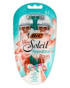 Bic Shaver Miss Soleil 3 Sensitive Aqua Colours   3 stk.