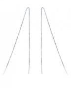 Everneed My Lange Sølvfarvede Kæde Øreringe (U)