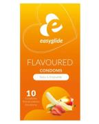 EasyGlide Flavoured Condoms Strawberry Mango Banana   10 stk.