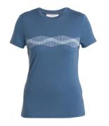 Icebreaker Women Merino 150 Tech Lite Iii Ss Tee Mountain Lines Dawn