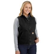 Carhartt Women's Sherpa Lined Mock Neck Vest Black