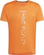 Adidas Men's Terrex Agravic Trail Running T-Shirt Semi Impact Orange/W...