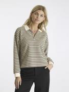 Neo Noir Sara Stripe Polo Blouse Kvinde Sand Langærmede Bluser Str 40 ...