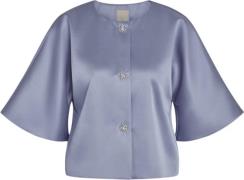 PBO Maison Blouse Kvinde Blue Stone Kortærmede Bluser Str 40 - hos Mag...