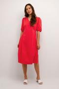 Culture Cuantoinett SS Dress Kvinde Fiery Red Midi Kjoler Str L - hos ...