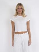 Neo Noir Lonnie Pointelle Top Kvinde White Toppe Str 40 - hos Magasin