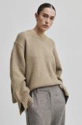 Second Female Cler Wool Knit Oneck Kvinde Laurel Oak Sweaters Str L - ...