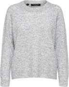 Selected Femme Slflulu LS Alpaca Blend Knit Oneck Noos Kvinde Grå Swea...