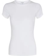 Filippa K Fine Rib Tee Kvinde White Kortærmede T-shirts Str L - hos Ma...