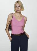 MANGO Knit Strap top Kvinde Lt-pastel Pink Toppe Str S - hos Magasin