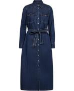 Levi's Quinney Denim Dress Gold Dust Kvinde Mørkeblå Maxi Kjoler Str L...