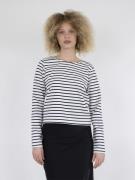 Neo Noir Claudio Stripe Blouse Kvinde Navy Langærmede T-shirts Str 40 ...