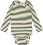 PETIT PIAO Body L/S Modal Striped Str 80 cm - Emerald Green/dar Langær...