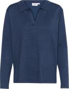 Saint Tropez Milasz Polo Pullover Kvinde Titan Melange Sweaters Str XS...