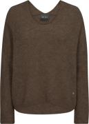 Mos Mosh Mmthora Vneck Knit Kvinde Rain Drum Sweaters Str L - hos Maga...