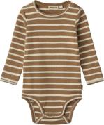 Wheat Langærmet Body Berti Str 2 år / 92 cm - Caramel Stripe Langærmed...