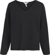 Object Objreynard Vneck Pullover Noos Kvinde Black Toppe Regular Fit S...