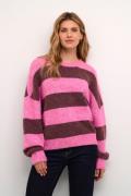 Culture Cukimmy Pullover Kvinde Pink/violet Melange Stripe Sweaters St...