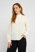 Cream Crvenea Shirt Kvinde Snow White Langærmede Skjorter Str 40 - hos...