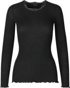 Rosemunde Burlington LS Tshirt Kvinde Sort Langærmede T-shirts Str L -...