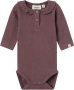 Lil' Atelier Nbfthoro HOU LS Slim Body LIL Str 68 - Rose Brown Langærm...