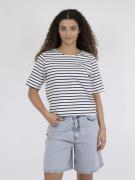 Neo Noir Soanie Stripe Tee Kvinde Navy Kortærmede T-shirts Str 40 - ho...