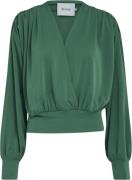 Minus Gasia Modal Wrap Blouse Kvinde Golf Green Langærmede Bluser Str ...