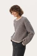 Part Two Leslypw PU Kvinde French Oak Jacquard Sweaters Str XS - hos M...