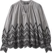 Mos Mosh Mmgill Emb Blouse Kvinde Rain Drum Langærmede Bluser Str S - ...