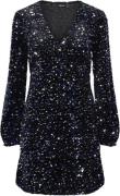 Pieces Pckam LS Wrap Dress BC Kvinde Black/bellweather Sequins Korte K...