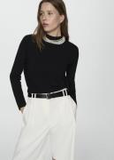 MANGO High Collar Sweater Kvinde Black Sweaters Str L - hos Magasin