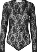 Selected Femme Slfaria LS Lace Body Kvinde Sort Toppe Str L - hos Maga...