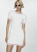 MANGO Short Dress With Contrasting Ends Kvinde Light Beige Korte Kjole...