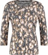 Gerry Weber Tshirt 3/4 Sleeve Kvinde Black/camel Leopard Print Kortærm...