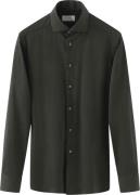 ETON Cont. Fit Dark Green Fourway Stretch Shirt Mand Grøn Langærmede S...