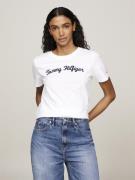 Tommy Hilfiger REG Script CNK SS Kvinde White Kortærmede T-shirts Str ...