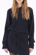 Designers Remix Carmen Asymmetric Sweater Kvinde Midnight Blue Langærm...