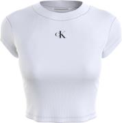 Calvin Klein CK RIB Baby TEE Kvinde Yaf Kortærmede T-shirts Str L - ho...